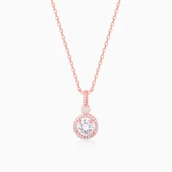 Rose Gold Drizzle Drop Pendant With Link Chain