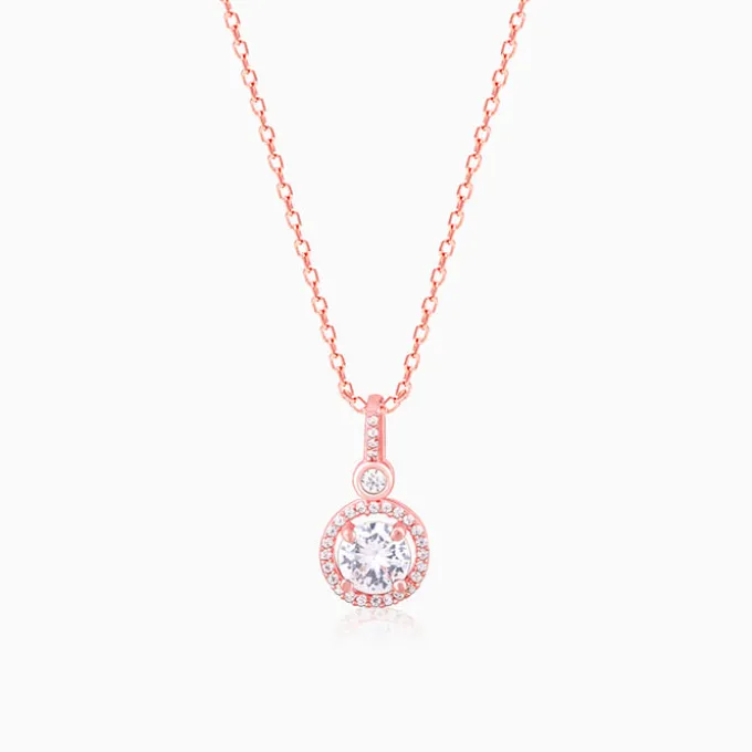 Rose Gold Drizzle Drop Pendant With Link Chain