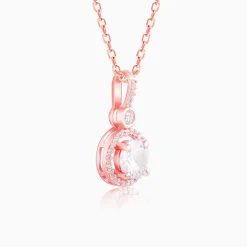 Rose Gold Drizzle Drop Pendant With Link Chain