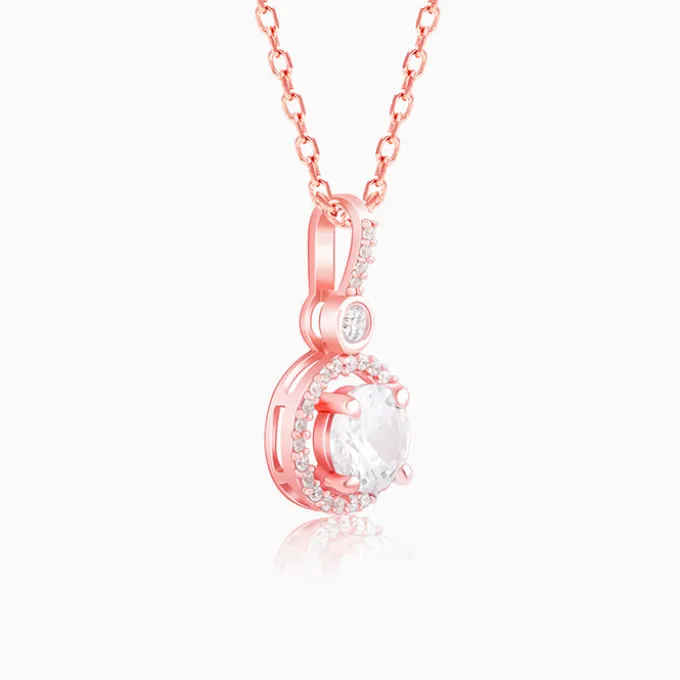 Rose Gold Drizzle Drop Pendant With Link Chain