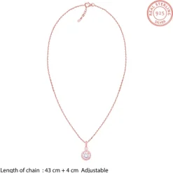 Rose Gold Drizzle Drop Pendant With Link Chain