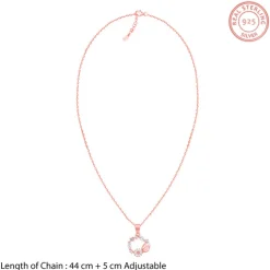 Rose Gold Drop Wreath Pendant With Link Chain