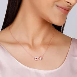 Rose Gold Duo Heart Necklace
