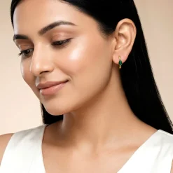 Rose Gold Elara Teardrop Hoop Earrings
