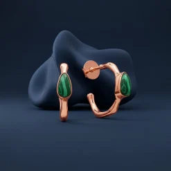 Rose Gold Elara Teardrop Hoop Earrings