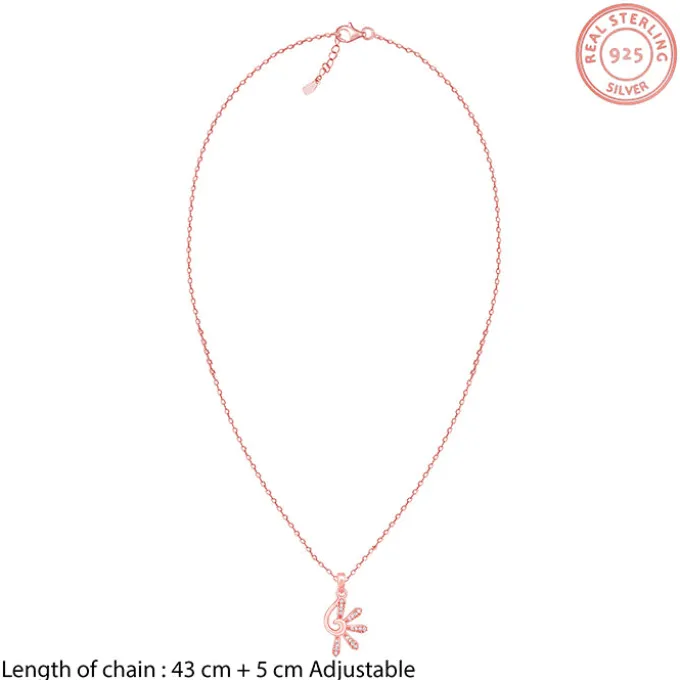 Rose Gold Elegant Musli Pendant With Link Chain