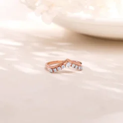 Rose Gold Elegant Pear Diamond Ring