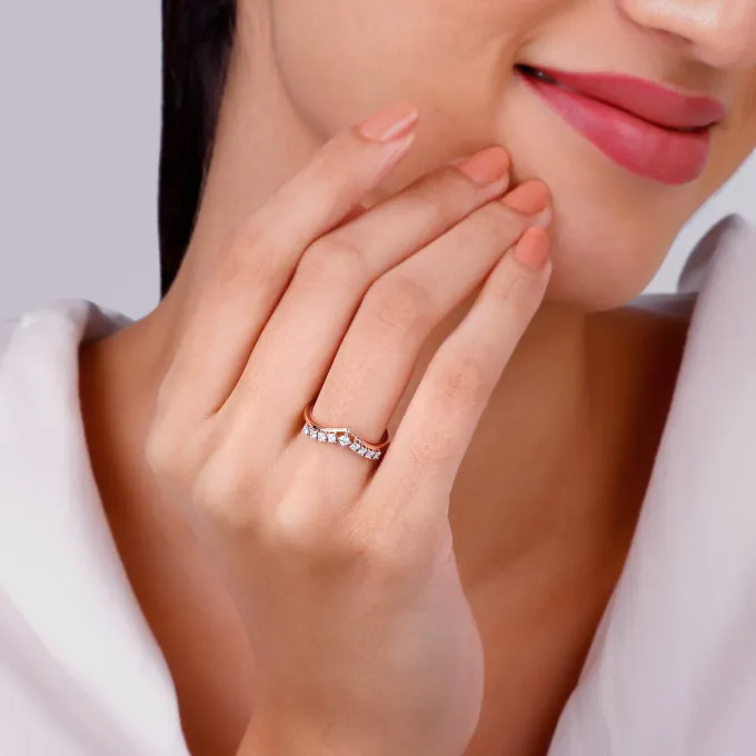 Rose Gold Elegant Pear Diamond Ring