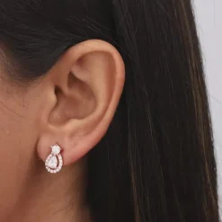 Rose Gold Elegant Pear Drop Earrings