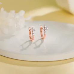Rose Gold Embrace Elegance Diamond Earrings