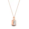 Rose Gold Emerald-Cut Solitaire Diamond Pendant