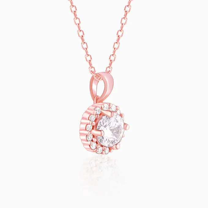 Rose Gold Eve Beauty Pendant With Link Chain