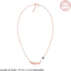 Rose Gold Evil Eye Personalised Name Necklace