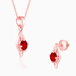 Rose Gold Falling Dew in Red Set