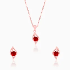 Rose Gold Falling Dew in Red Set