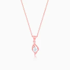 Rose Gold Falling Dew Pendant With Link Chain