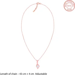 Rose Gold Falling Dew Pendant With Link Chain