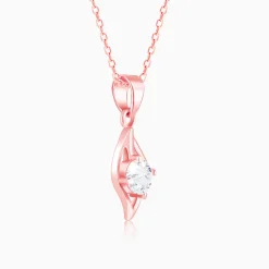 Rose Gold Falling Dew Pendant With Link Chain