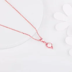 Rose Gold Falling Dew Pendant With Link Chain
