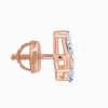 Rose Gold Filigree Butterfly Lab Grown Diamond Earrings