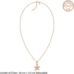 Rose Gold Fleur Bloom Pendant With Link Chain