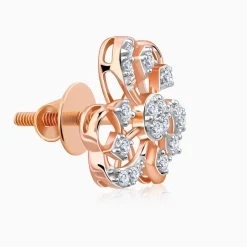 Rose Gold Floral Bae Lab Grown Diamond Earrings