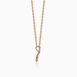 Rose Gold Floral Bond Lab Grown Diamond Pendant