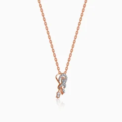 Rose Gold Floral Bond Lab Grown Diamond Pendant