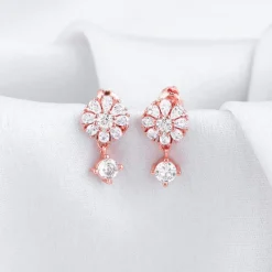 Rose Gold Floral Earrings
