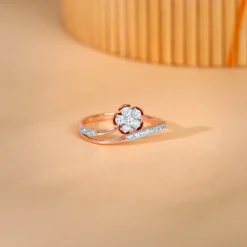 Rose Gold Floral Enigma Diamond Ring