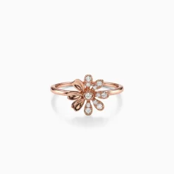 Rose Gold Floral Face Ring (Size 12)