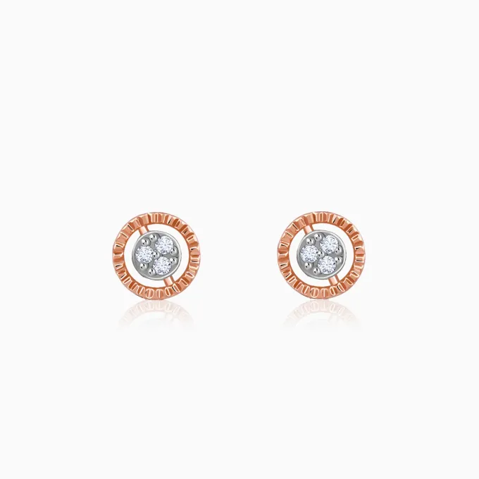 Rose Gold Floral Glam Lab Grown Diamond Earrings