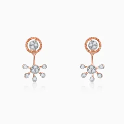 Rose Gold Floral Glam Lab Grown Diamond Earrings
