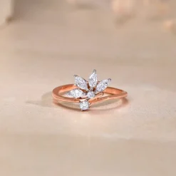 Rose Gold Floral Glam Lab Grown Diamond Ring