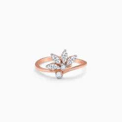 Rose Gold Floral Glam Lab Grown Diamond Ring