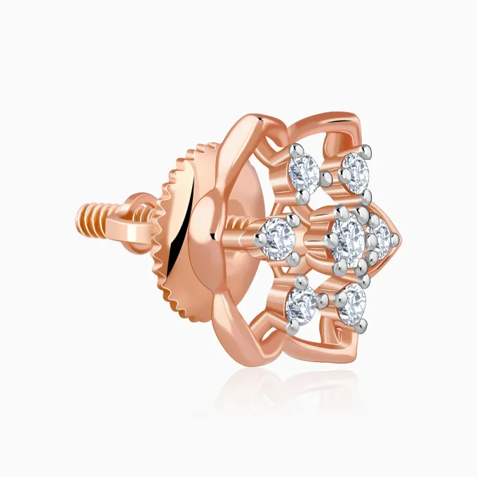 Rose Gold Floral Joy Lab Grown Diamond Studs