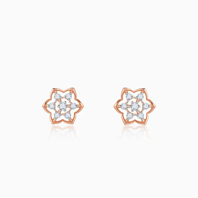 Rose Gold Floral Joy Lab Grown Diamond Studs