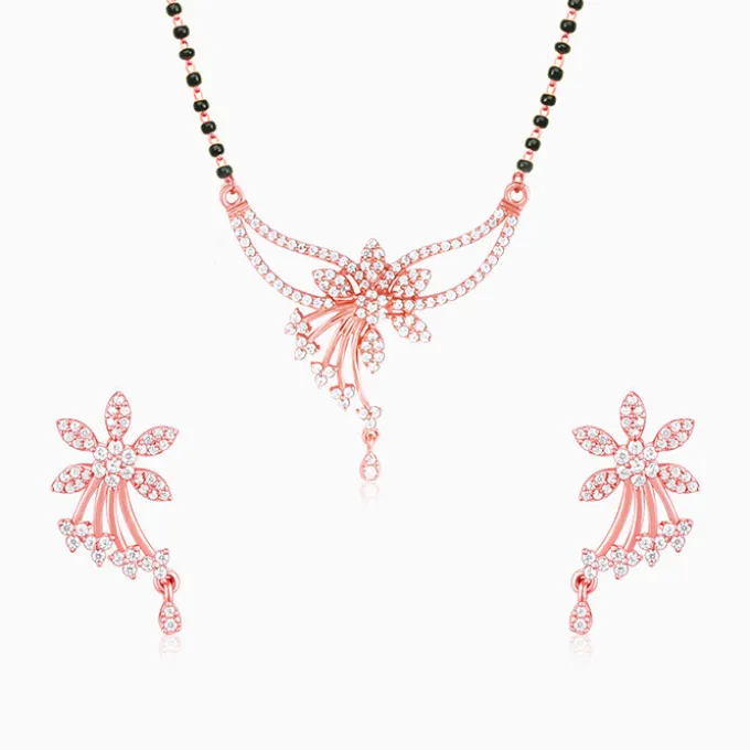 Rose Gold Floral Love Bond Mangalsutra Set