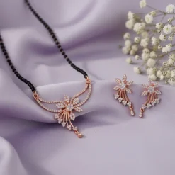 Rose Gold Floral Love Bond Mangalsutra Set
