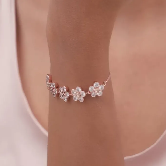 Rose Gold Floral Lover Bracelet