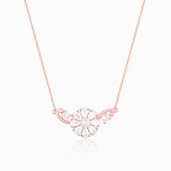 Rose Gold Floral Necklace