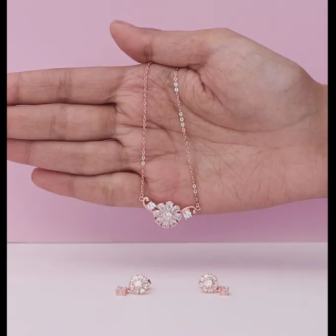 Rose Gold Floral Set