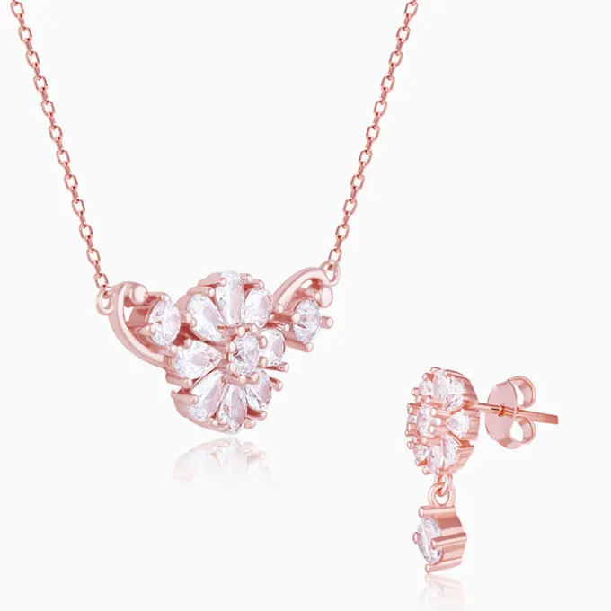 Rose Gold Floral Set