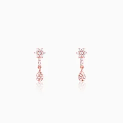 Rose Gold Floral Shine Earrings