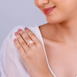 Rose Gold Floral Shine Ring