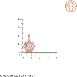 Rose Gold Floral Solitaire Pendant With Link Chain