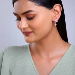 Rose Gold Floret Elegance Drop Earrings