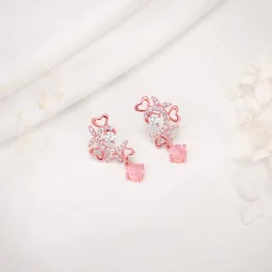 Rose Gold Floret Elegance Drop Earrings