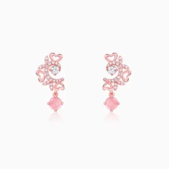 Rose Gold Floret Elegance Drop Earrings