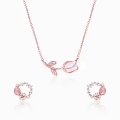 Rose Gold Flower Basket Set